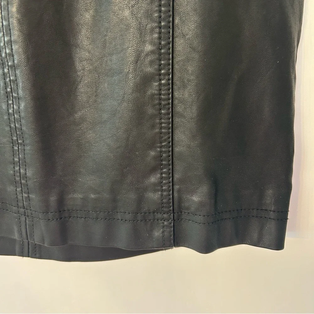Free People Women’s Black Modern Femme Vegan Leather Mini Skirt, Size 4